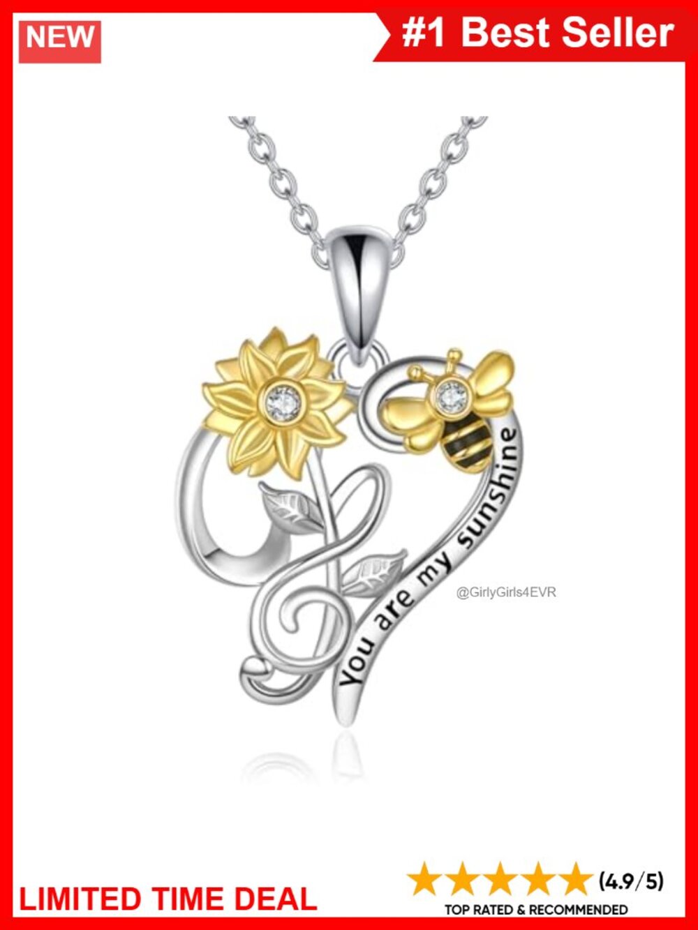 Sterling Silver Diamond Bee Pendant Necklace 18+2" Adjustable Women's Jewelry